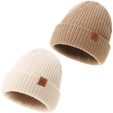 2 Pack Beanie for Toddler Boys Elegant Warm Boys Beanie Stripe Knit Winter Ha...