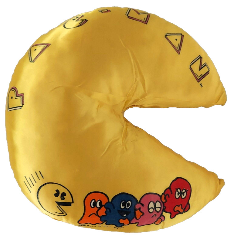 Vintage Pac- Man Video Game Arcade Plush Toy Pillow, 1980, The Midway Mfg. Co