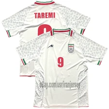 2022/25 IRAN Home Jersey # 9 MEHDI TAREMI World Cup Fan Kit (SLIM FIT) WHITE NEW