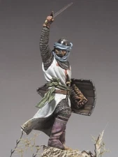 1/32 54mm Crusader Knight Resin Figure Model Kit - Medieval Templar Warrior