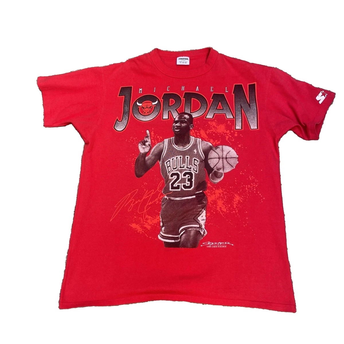 VTG 1989 Starter Chicago Bulls Michael Jordan NBA T-Shirt XL