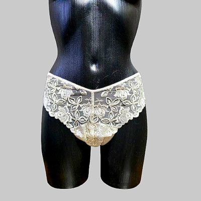 Neu* Exklusiver La Perla Malizia Slip Creme Gr. 38 Spitze, Tüll *Luxus