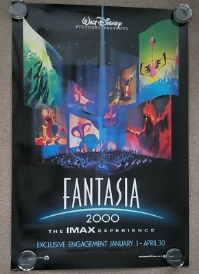 original Disney Fantasia I-Max 2000 two sided poster 27'' x 40'' COA included