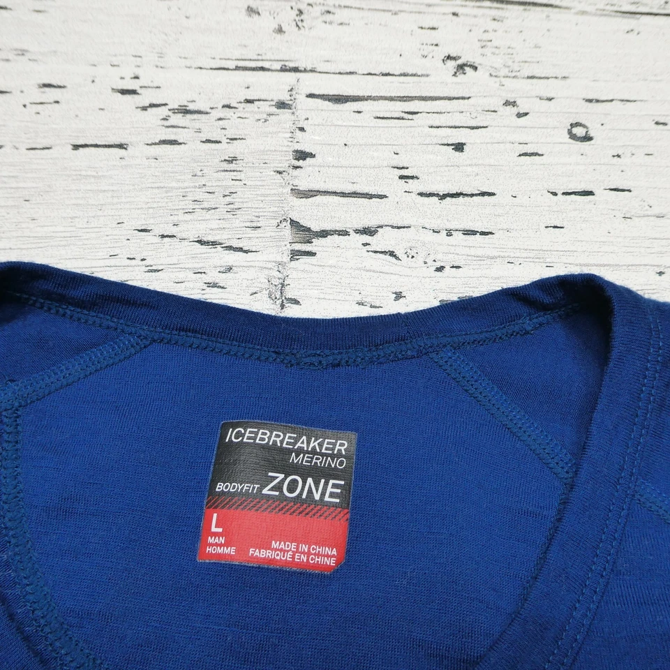 Camisa Icebreaker Merino Bodyfit Zona Talla Grande Azul Manga Larga Capa Base Foto 2 de 4