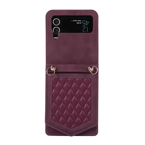 Funda de cuero con espejo abatible de rejilla de lujo para Samsung Galaxy Z Flip3 4 5 6 - Imagen 23 de 48