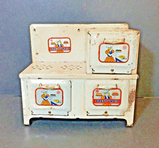 Primitive 1940s-1950s Marx PRETTY MAID Metal Tin Toy Kitchen STOVE Vintage