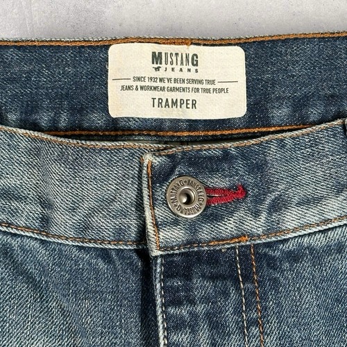 Mustang Men’s 32 X 32 Classic Blue Tramper Jeans Medium Wash Denim Workwear - Picture 5 of 18
