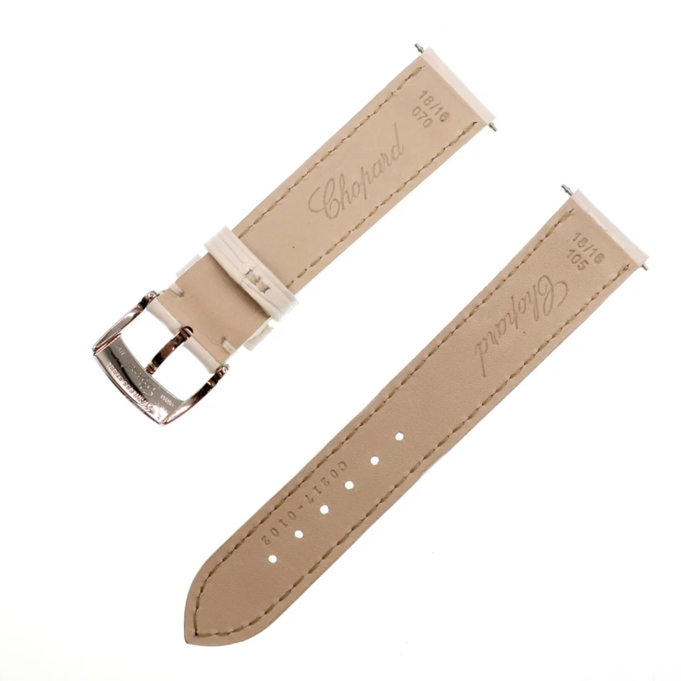 Correa de reloj Chopard blanco cocodrilo 18 mm Foto 2 de 2