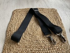 Black Nylon Silver Hardware Long Replacement Shoulder Strap 1.5" W, 48"L