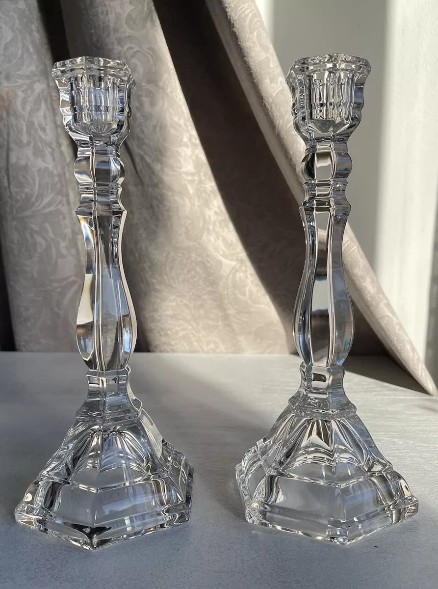 Vintage Tiffany & Co Hamptons Crystal Candle Stick Holders - Set Of 2 -  9.5” H