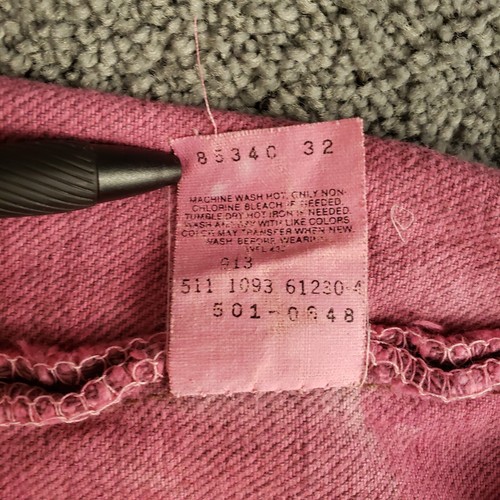 VTG 90s Levis 501 Jeans Mens 30x34 Purple Denim Button Fly 501 0648 Made In USA - Picture 5 of 12