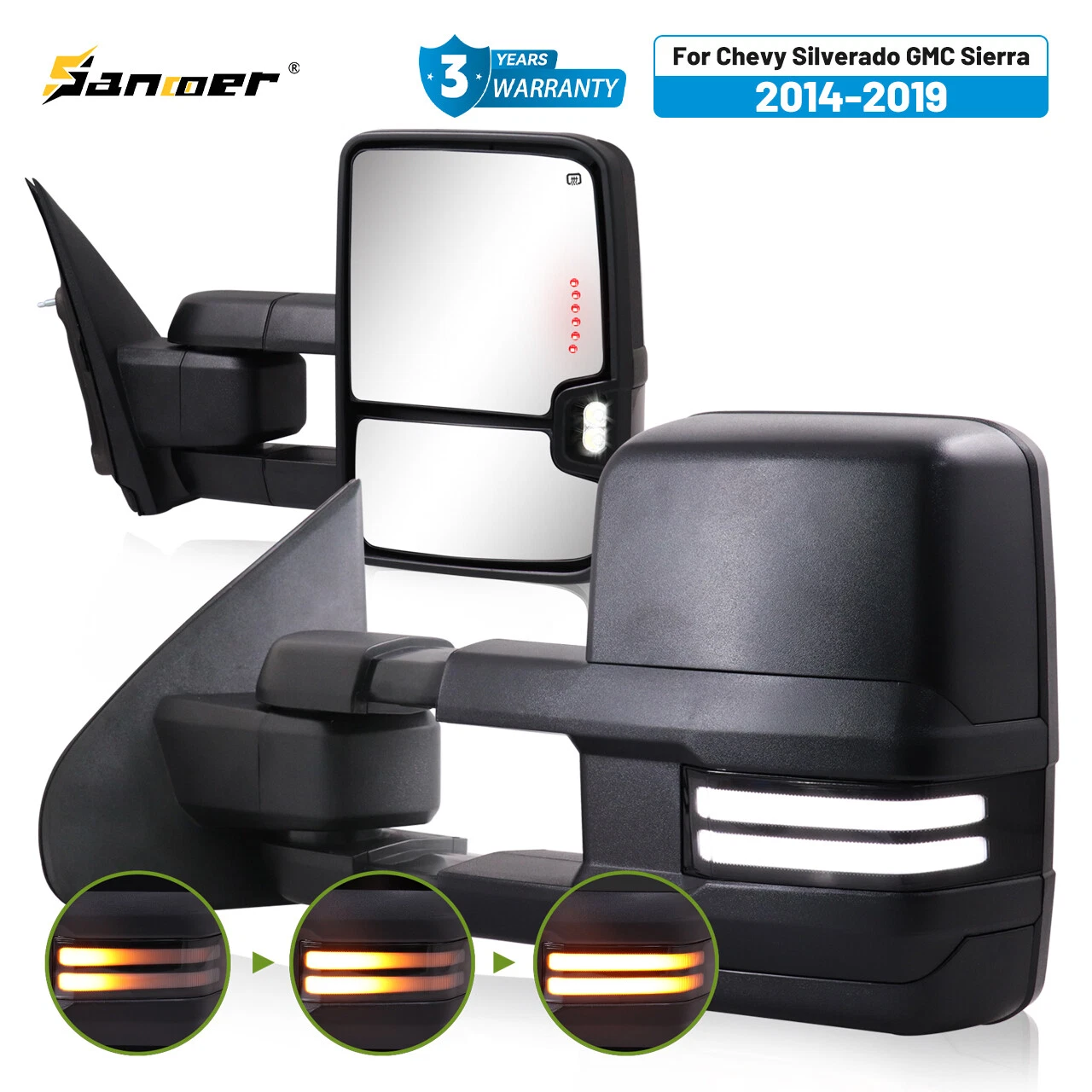 Switchback Tow Mirrors For 2014-2018 Chevy Silverado Sierra 1500 2500HD/3500HD
Opens in a new window