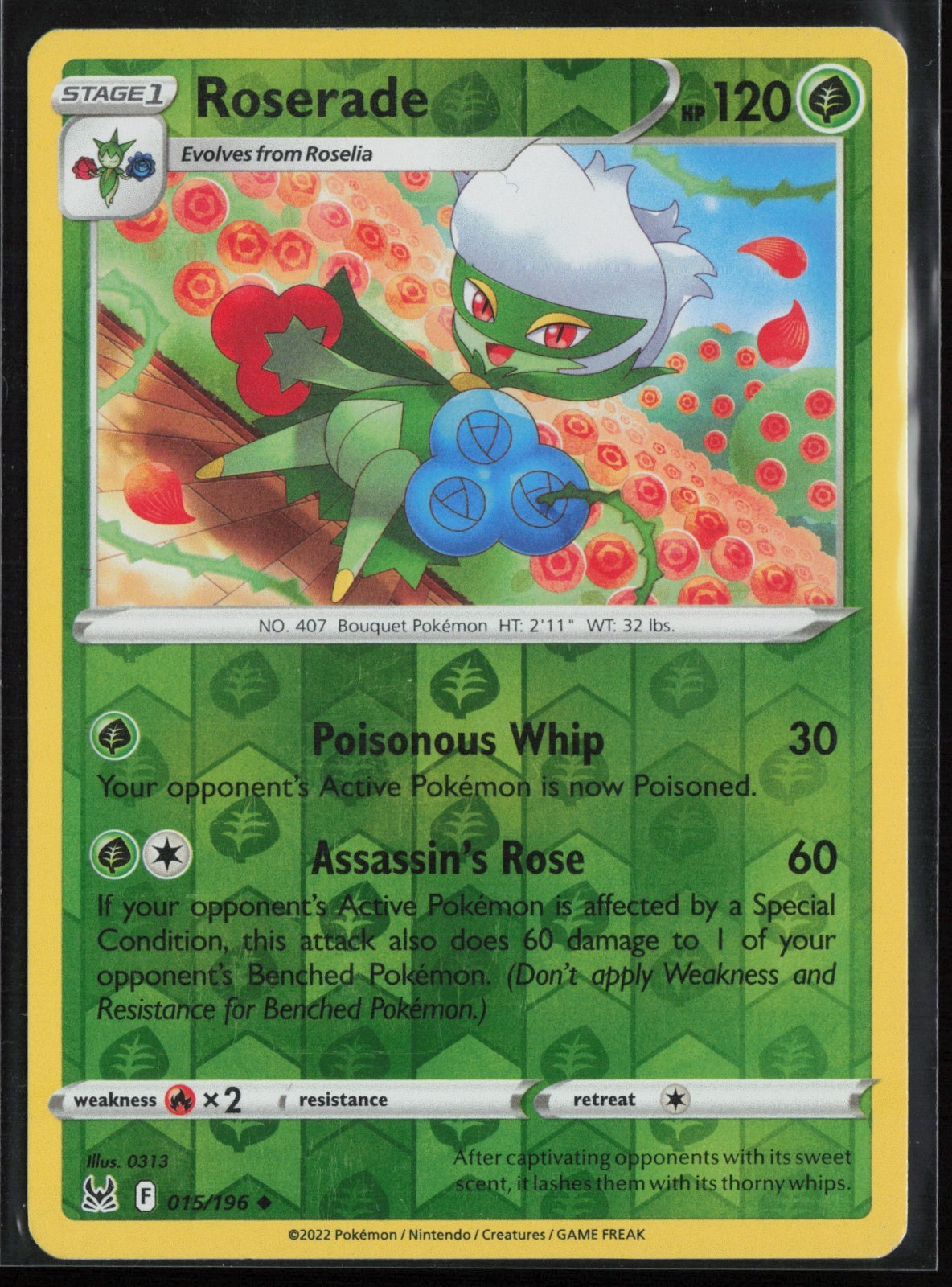 Roserade Reverse holo 15/196 - Lost Origin PTCG - LP
