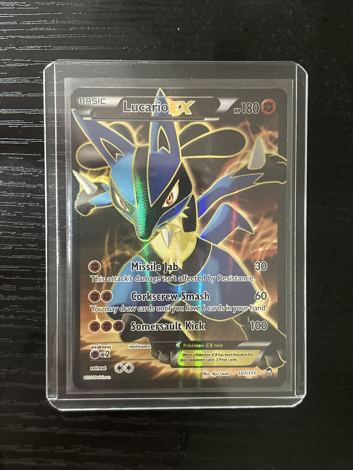 Pokémon TCG Lucario EX Furious Fists Holo Full Art Ultra Rare Card 107/111