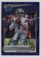 2020 Panini Donruss Optic Rated Rookies Purple Shock Prizm Ben DiNucci #200 1t2n
