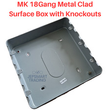 MK Metal Clad 18-Gang Grid Switch Surface Pattress Box with Knockouts K8898ALM