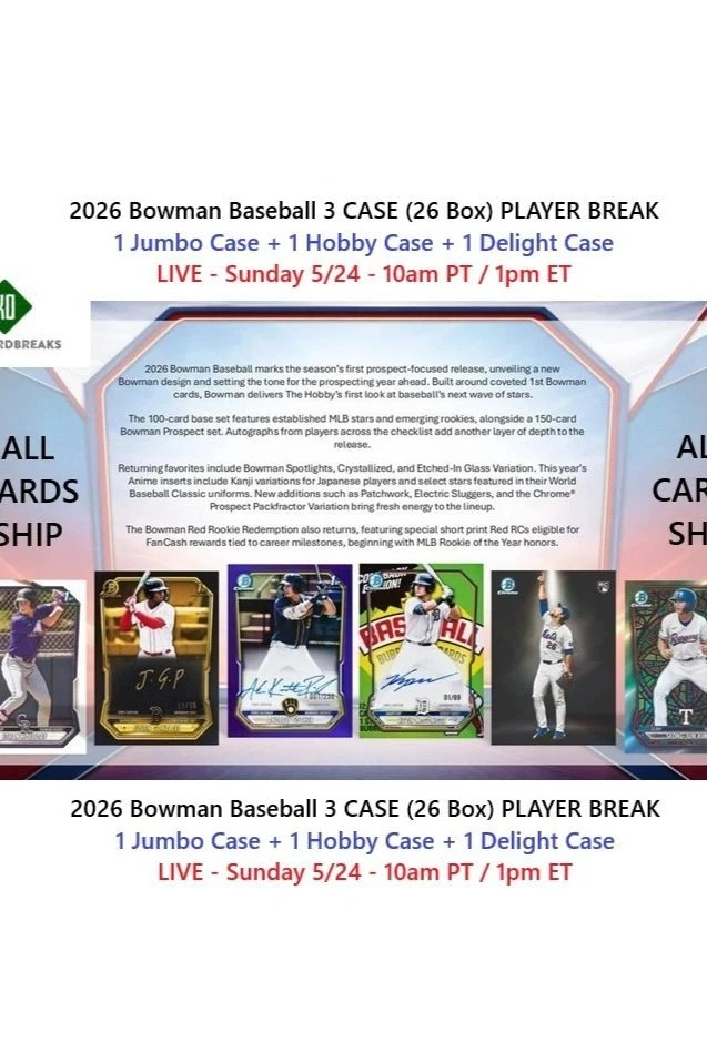 2026 Bowman 3 CASE Jumbo/Hobby/Delight 26 Box BREAK #3