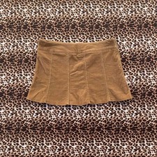 90s/00s tan corduroy mini skirt