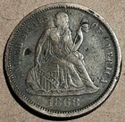 1868 Seated Liberty Dime – Fine Details – Rim Damage – Civil War Era Silver #899