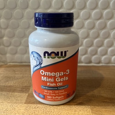 Now Foods Omega-3 Mini Gels  | 180 Softgels Cardio Support | Exp 1/26