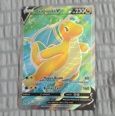 Pokémon Dragonite V Full Art Ultra Rare Holo Pokémon GO 076/078 English