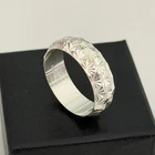 Vintage Milor Italy 925 Sterling Etched Starburst Shiny Wide Band Ring Size 11