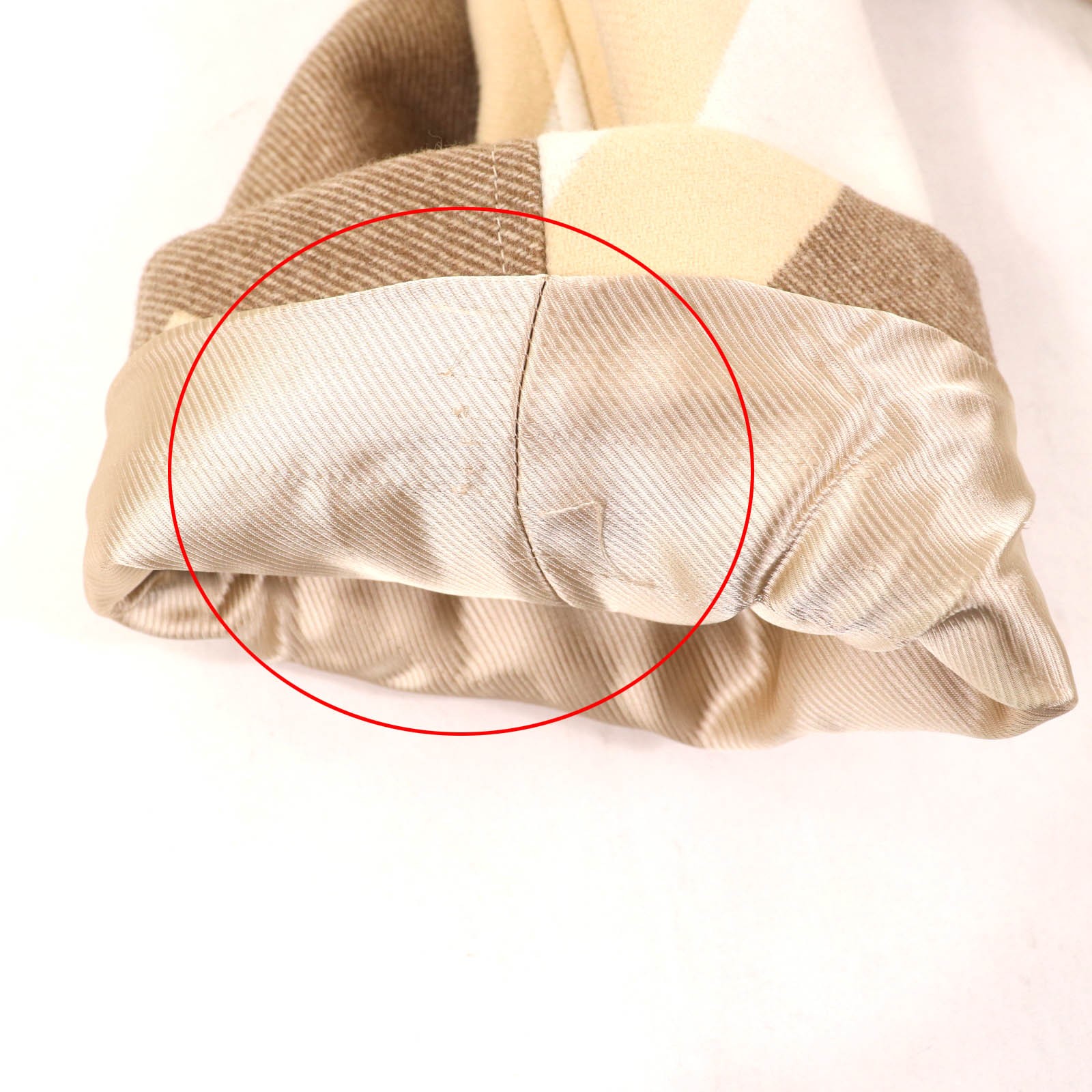 HERMES coat Leather zip raglan sleeve mosaic Beige brown wool Women 36 2H0133DI thumbnail 9