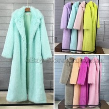 Fashion Women's Eco-friendly Fur Lapel Coats Faux Fur Long Thick Parka Jackets