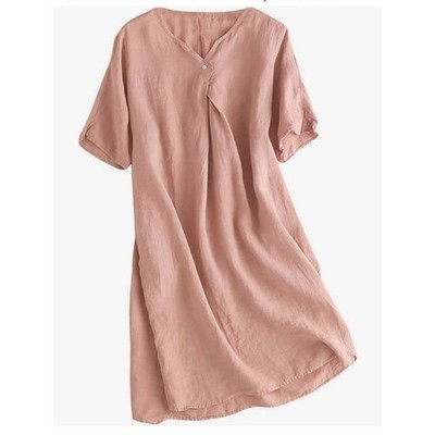 Boutique Linen V Neck T Shirt Dress Boho Tunic Minimalist Oversized 2XL | eBay Boutique Linen V Neck T Shirt Dress Boho Tunic Minimalist Oversized 2XL | eBay