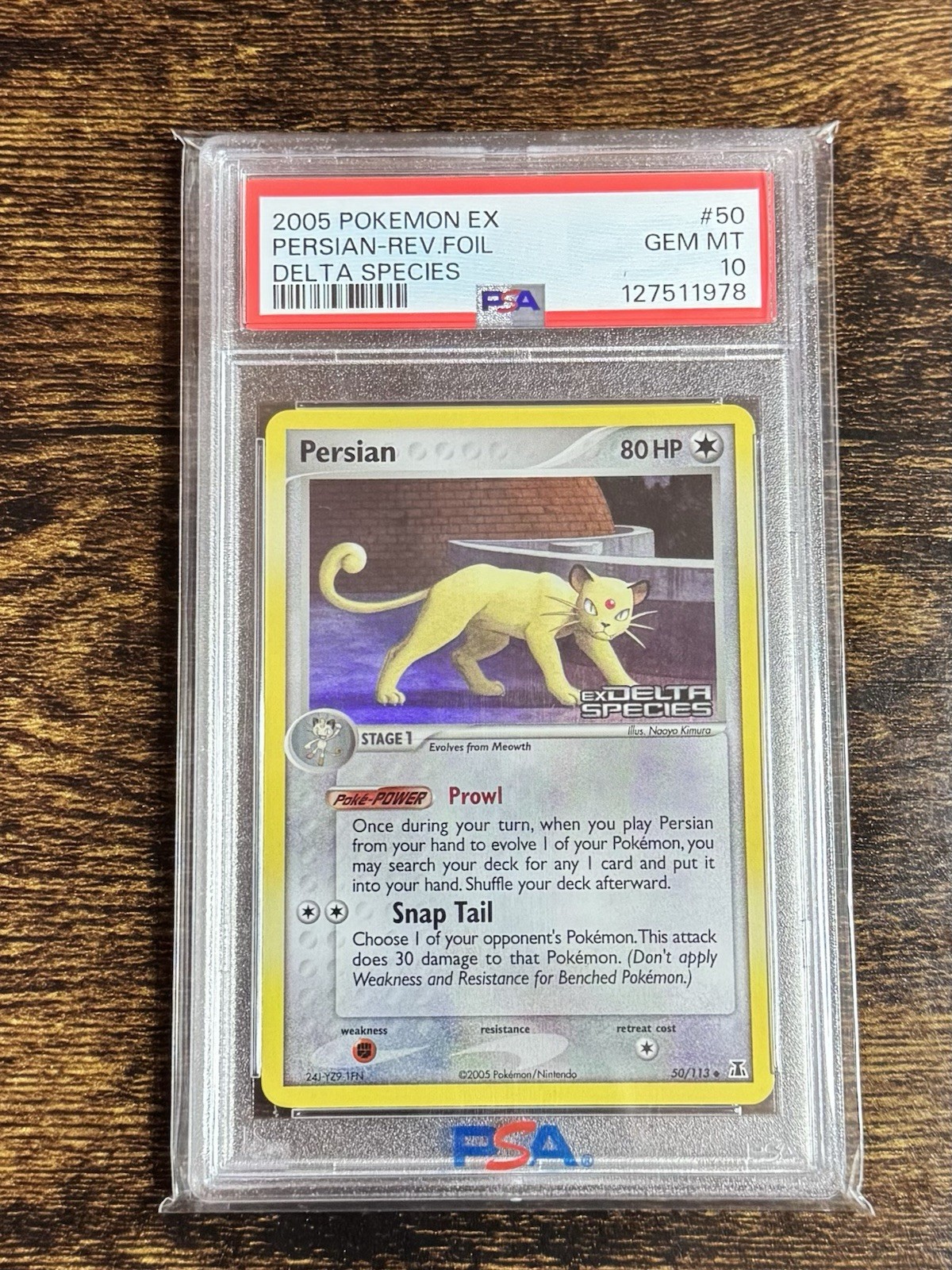 Persian Reverse Holo PSA 10 50/113 EX Delta Species Pokemon Card Gem Mint 2005