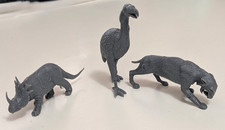 MPC Dinosaurs Gray Plastic Vintage 1960s Prehistoric Playset Lot of 3
