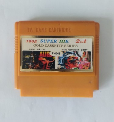 Panic restaurant, Alien 3 Super Hik TV game cartridge from 1995 for dendy junior