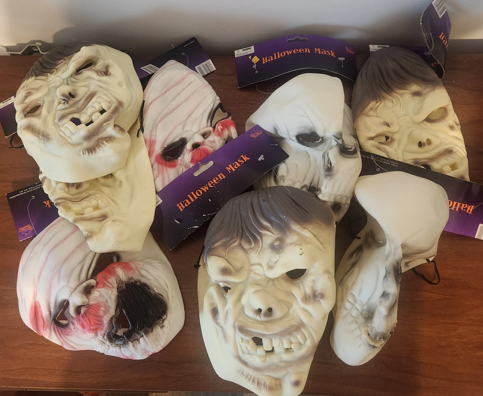 Lot Of 8 Y2k Halloween Masks With Tags Mummy Zombie Skeleton