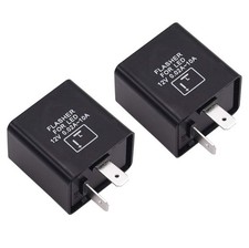 2 pk Electronic LED Flasher Relay 2 Pin / 12V 0.02A - 10A / Motorcycle or Car