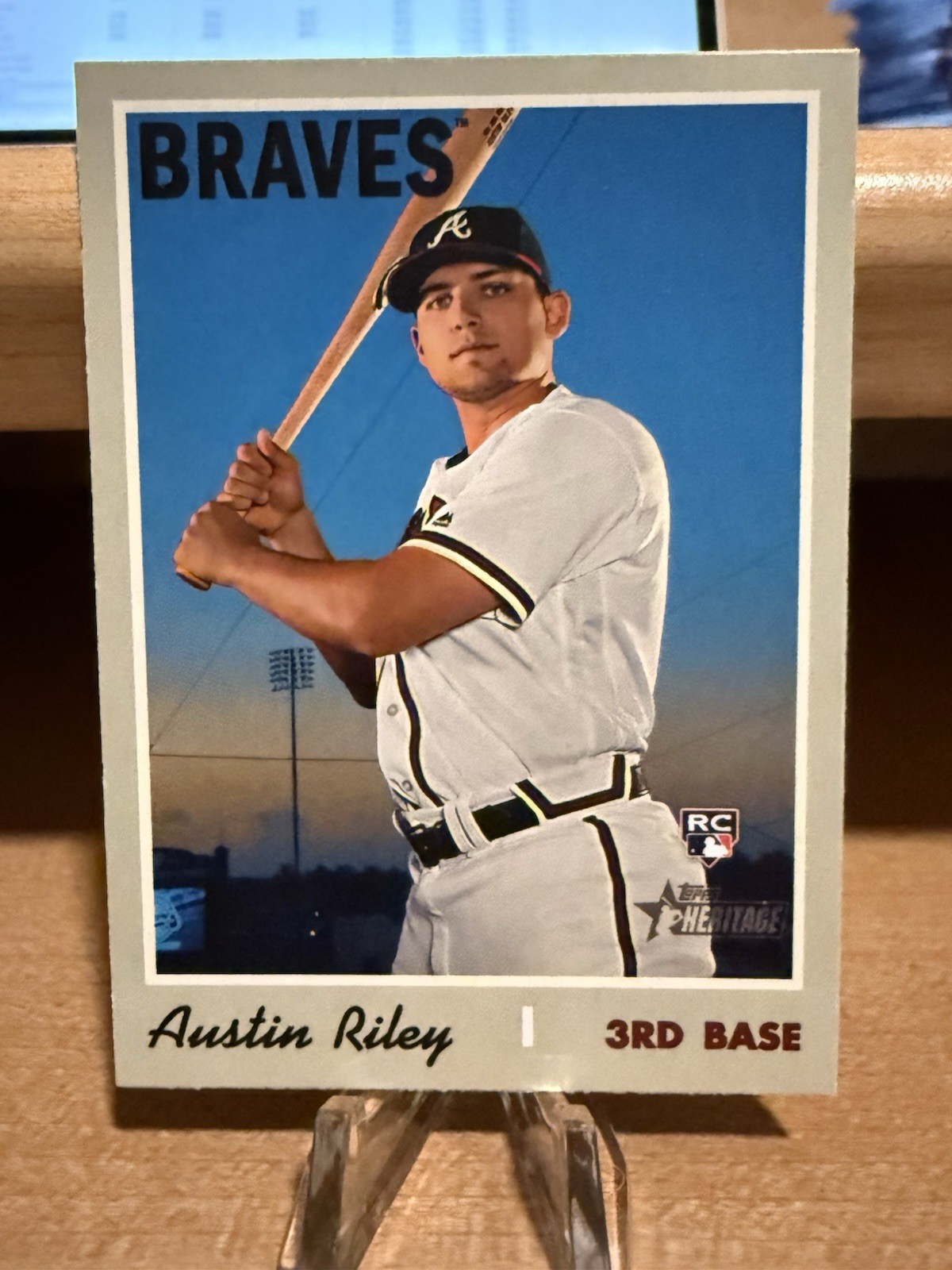 2019 Topps Heritage Baseball MLB Austin Riley Atlanta Braves Rookie Card #614