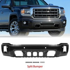 Black Steel Front Bumper Face Bar For 2014-2015 Gmc Sierra 1500 Wsensor Holes Black Steel Front Bumper Face Bar For 2014-2015 Gmc Sierra 1500 Wsensor Holes