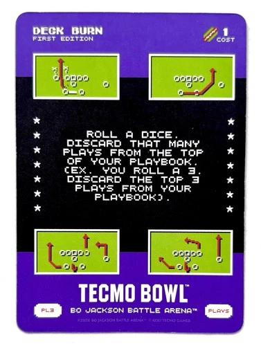 Bo Jackson Battle Arena Tecmo Bowl ‘Deck Burn’ Play Card #PL3 SSP