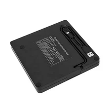 Black Lightweight External DVD Drive W/USB-C&USB-A Port For CD/DVD/VCD Formats