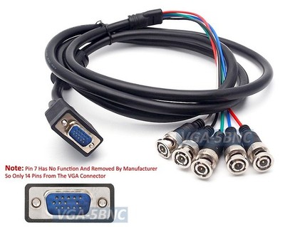Cavo RGB VGA A 3 RCA Da 5 Metri – 15 Poli Maschio A 3 RCA – #K576