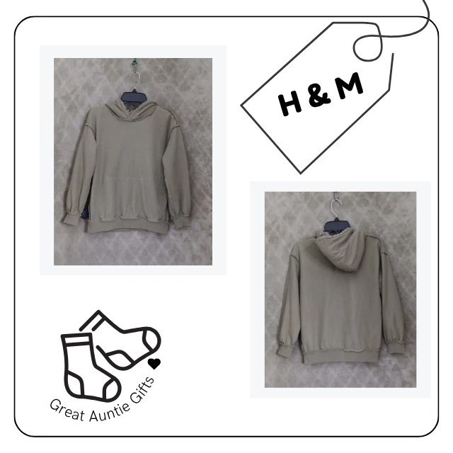 H&M Sudadera con Capucha Juvenil 8-10 Beige Estampado de Dinosaurio Pullover Canguro Bolsillo Sudadera Foto 4 de 4