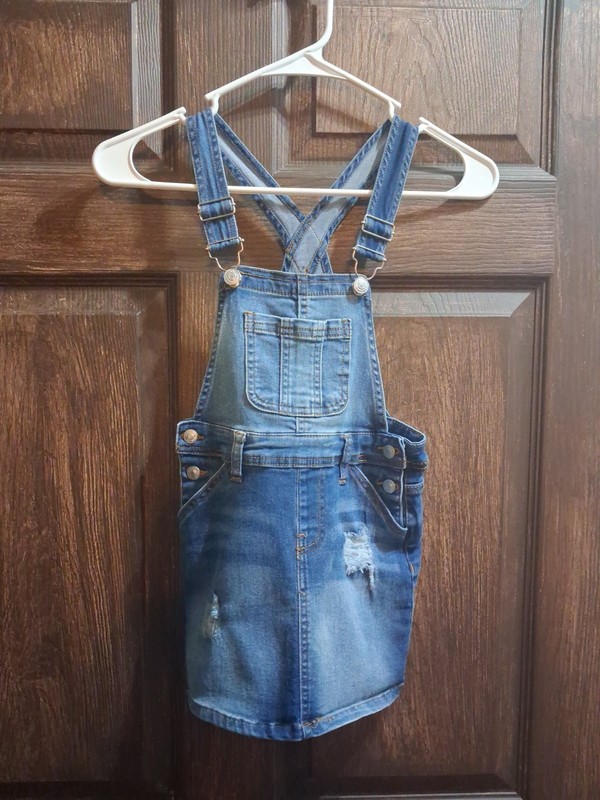 Wallflower Girls Denim Overall Dress Size 7/8