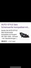 Satz Frontscheinwerfer passend für Peugeot 307 2001-2005 -Schwarz LED Auto Style