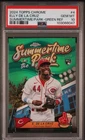 24 Topps Chrome - Summertime in the Park Elly De La Cruz Green Ref /99 PSA 10 RC