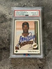 1989 Upper Deck Sandy Deck Sandy Alomar #5 PSA 10 Auto 10 Rookie Card