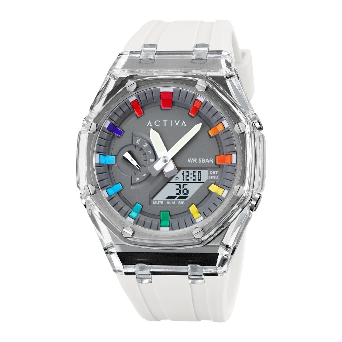 Activa Kaleido X Invicta Digital Watch 44.2mm Clear White ACW2100