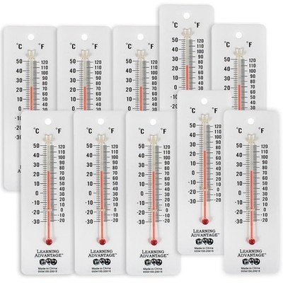 LEARNING ADVANTAGE Student Thermometers - Set of 10 - Personal Student, NULL