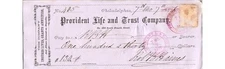 Provident Life Trust Check 1876 Phila. Broogue Spice & Oil Co. Banking History