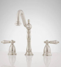 SH Victorian Gooseneck Lavatory Faucet, Polished Nickel SH394343 - New Open Box
