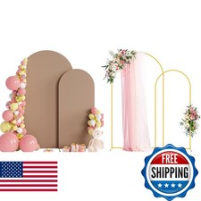 Wokceer Wedding Arch Backdrop Stand And Cover Set 2 Metal Arch Stand Arch Cover