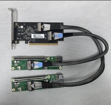 PCIe 5.0 x16 MCIO Graphics Card Split Extension Riser Cable to 2 x8 PCIe 85cm